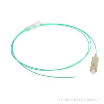 Aqua SC OM3 Fiber Pigtail , 0.9mm / 2.0mm / 3.0mm Cable Dia